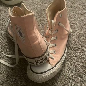 PINK HIGH TOP CONVERSE SNEAKERS